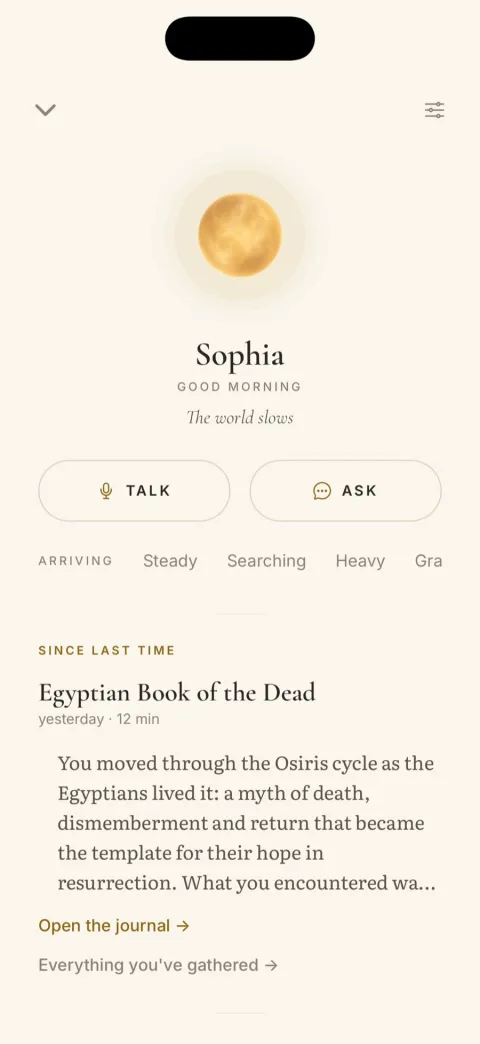 Sophia, mid-conversation